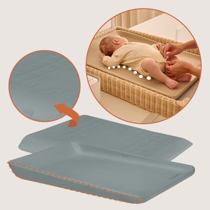 Lionelo - Vystymo kilimėlis MEGS 49x70 cm pilkos spalvos