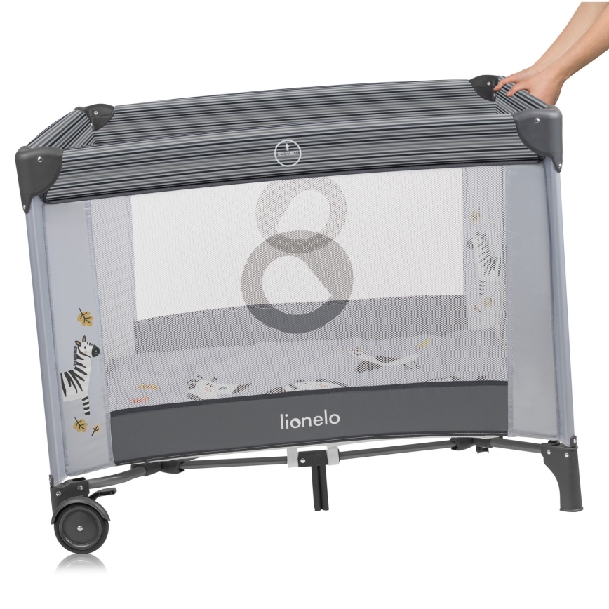 Lionelo - Žaidimų aptvaras BONNIE Grey Stone