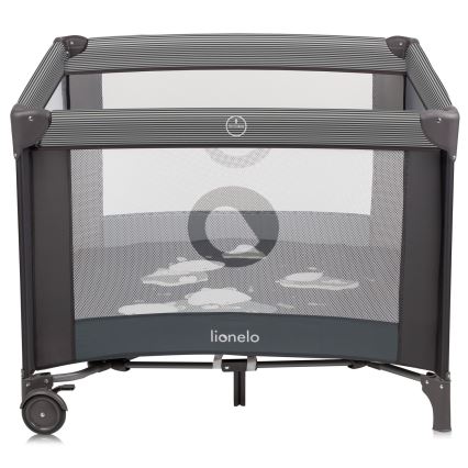 Lionelo - žaidimų aptvaras BONNIE, pilkas, skandinaviško stiliaus