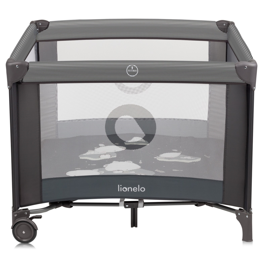 Lionelo - žaidimų aptvaras BONNIE, pilkas, skandinaviško stiliaus