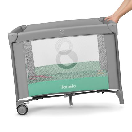 Lionelo - žaidimų aptvaras MILLE pilka ir žalia