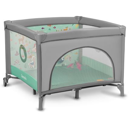 Lionelo - žaidimų aptvaras MILLE pilka ir žalia