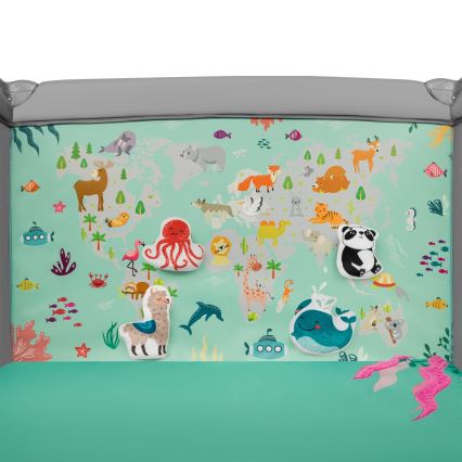 Lionelo - žaidimų aptvaras MILLE pilka ir žalia