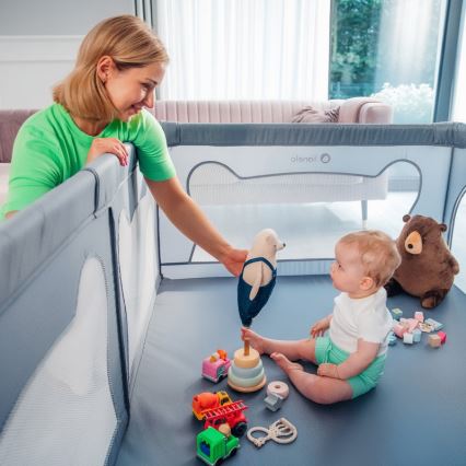 Lionelo - žaidimų aptvaras WILLOW pilkas