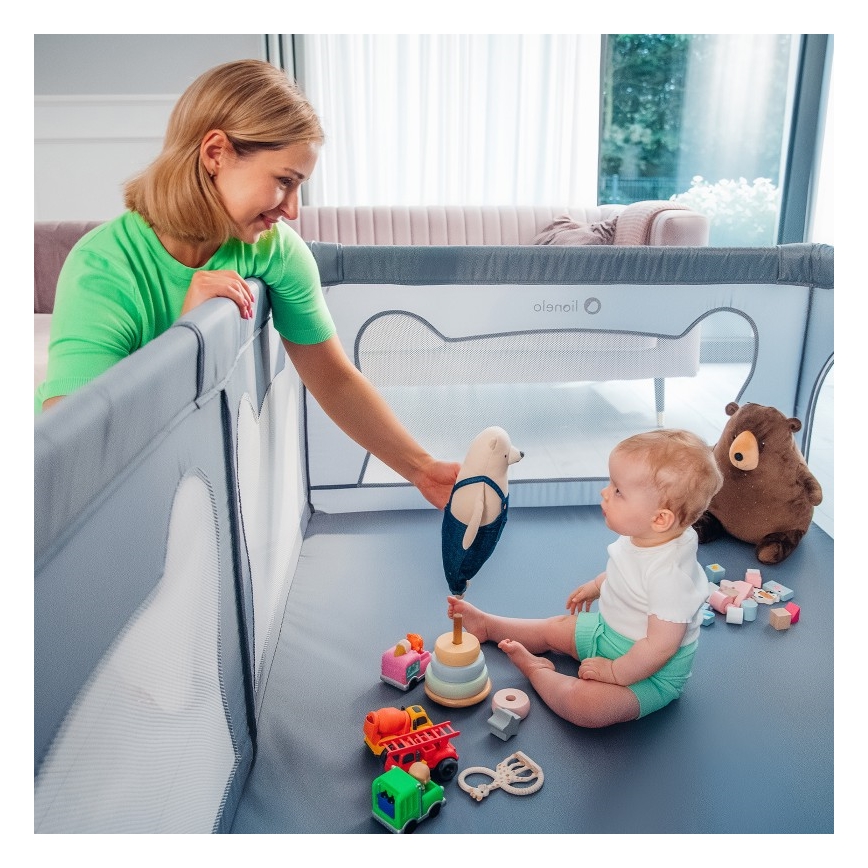 Lionelo - žaidimų aptvaras WILLOW pilkas