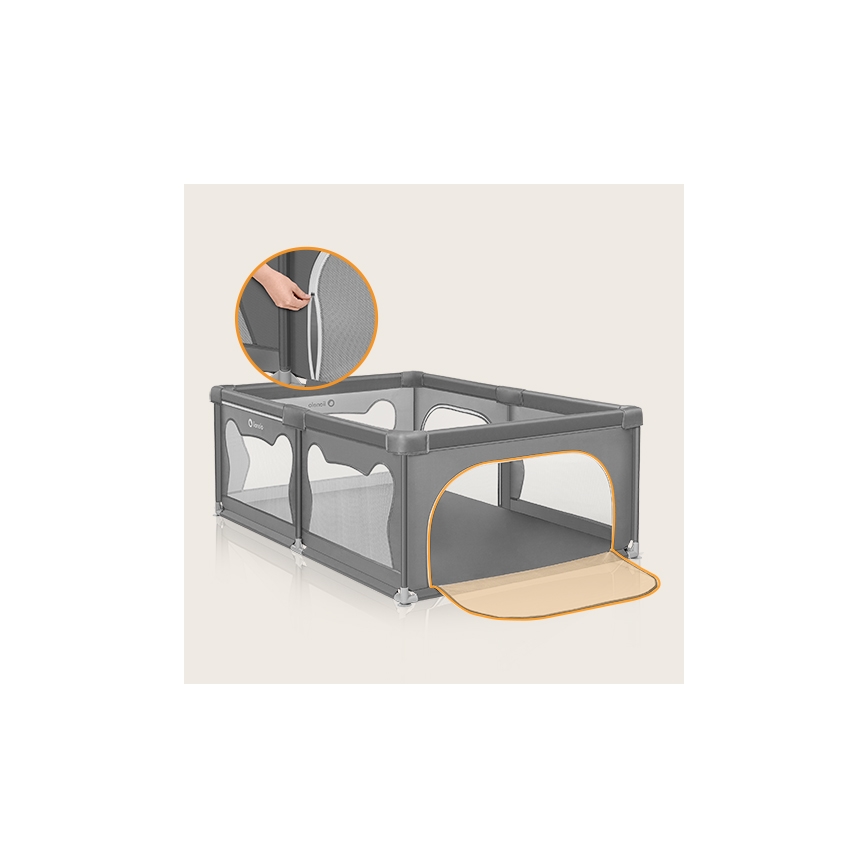 Lionelo - žaidimų aptvaras WILLOW pilkas