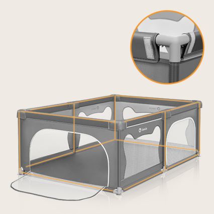 Lionelo - žaidimų aptvaras WILLOW pilkas