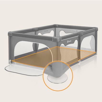 Lionelo - žaidimų aptvaras WILLOW pilkas