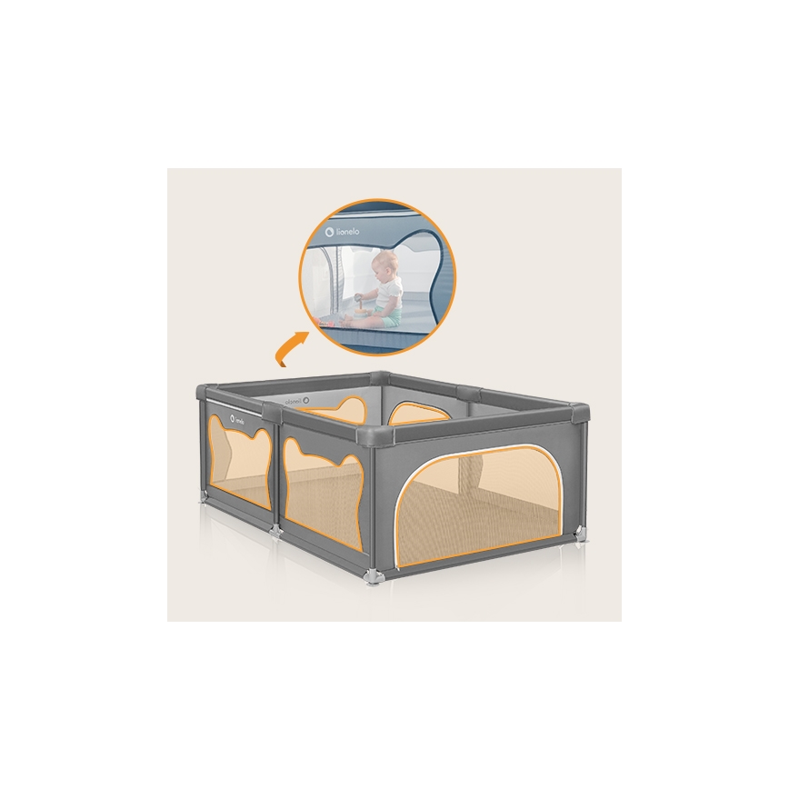 Lionelo - žaidimų aptvaras WILLOW pilkas