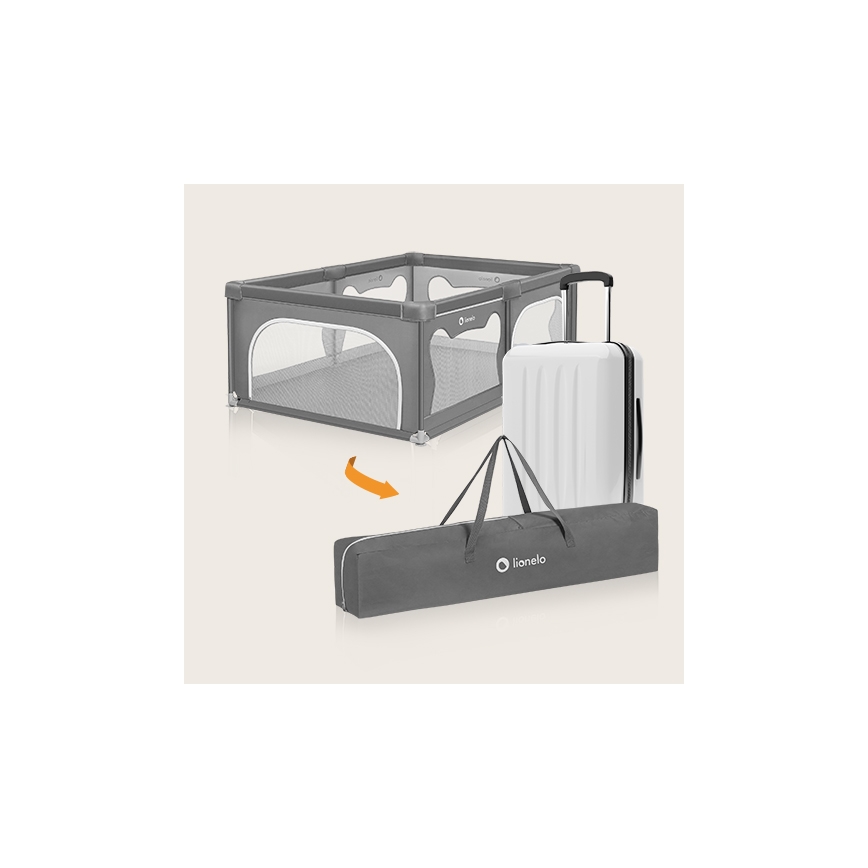 Lionelo - žaidimų aptvaras WILLOW pilkas