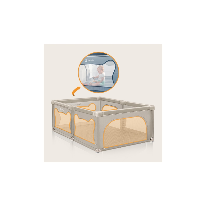 Lionelo - žaidimų aptvaras WILLOW, smėlio spalvos