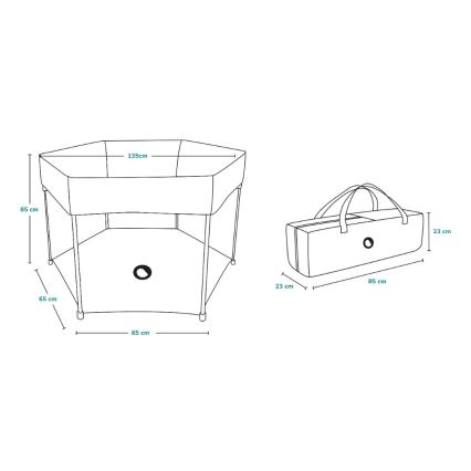 Lionelo - Žaidimų maniežas ROEL tamsiai mėlynas