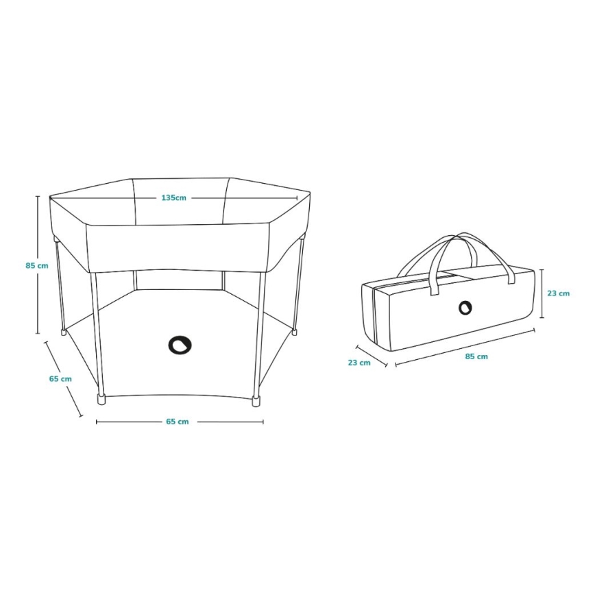 Lionelo - Žaidimų maniežas ROEL tamsiai mėlynas