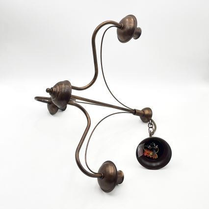 Liustra ant grandinės ANTON 3xE14/15W/230V bronzinė