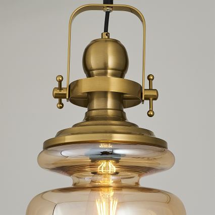 Liustra ant grandinės BOTTLE 1xE27/40W/230V auksinė