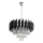 Liustra ant grandinės CRISTAL 5xE14/10W/230V juoda/matinis chromas