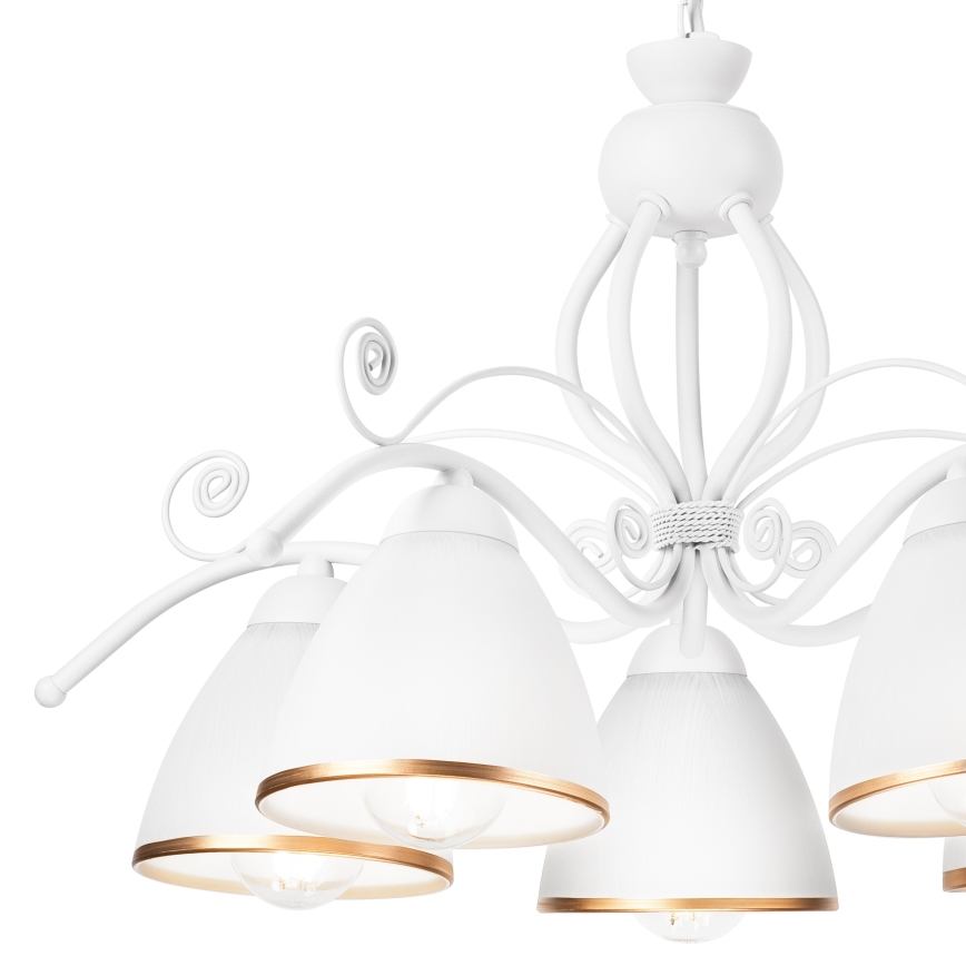 Liustra ant grandinės RETRO II 5xE27/60W/230V balta