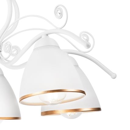 Liustra ant grandinės RETRO II 5xE27/60W/230V balta