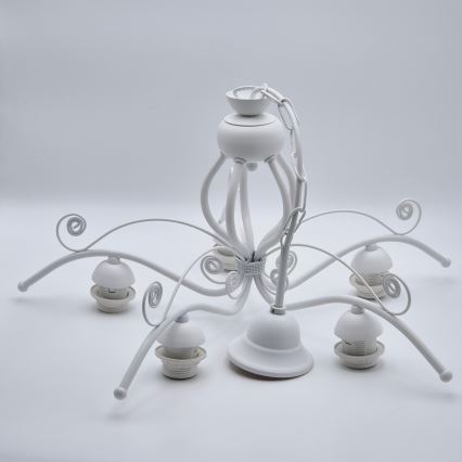 Liustra ant grandinės RETRO II 5xE27/60W/230V balta