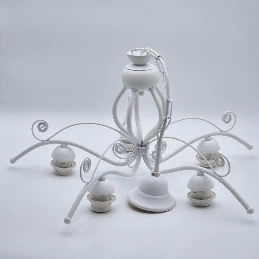 Liustra ant grandinės RETRO II 5xE27/60W/230V balta