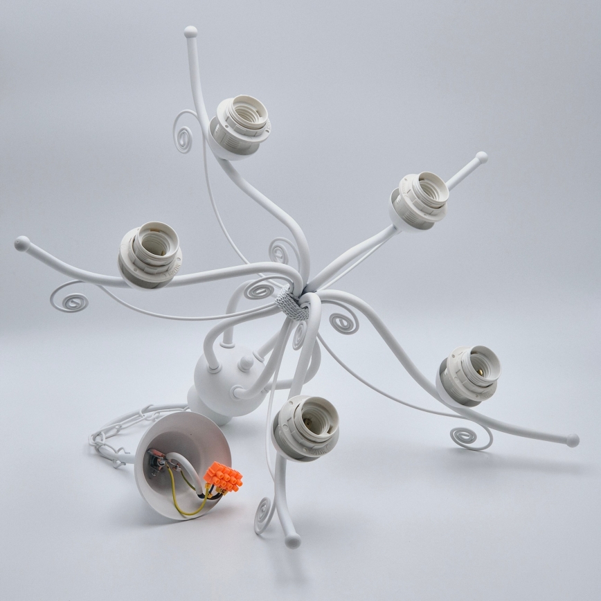 Liustra ant grandinės RETRO II 5xE27/60W/230V balta