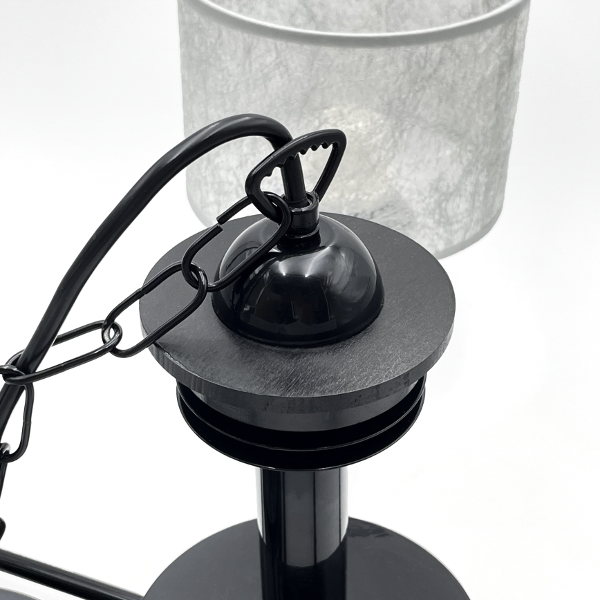 Liustra ant grandinės ROSA 5xE27/60W/230V juoda/pilka