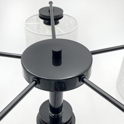 Liustra ant grandinės ROSA 5xE27/60W/230V juoda/pilka