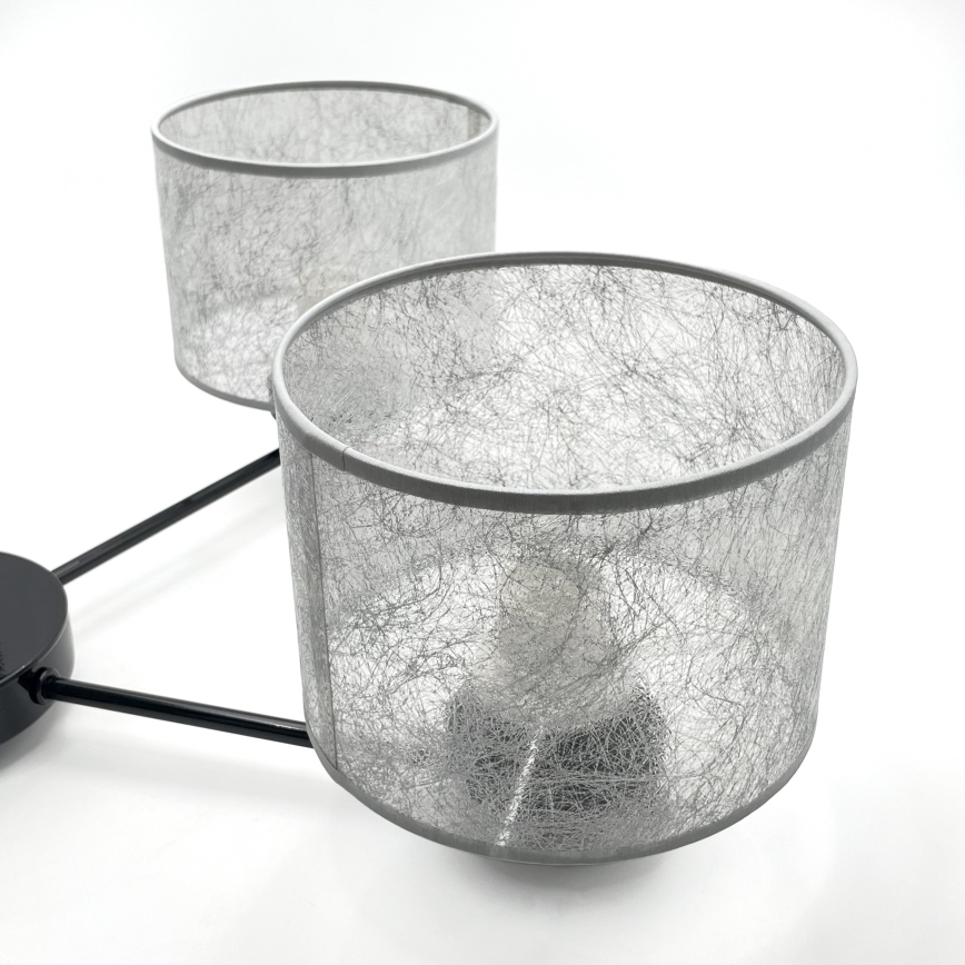 Liustra ant grandinės ROSA 5xE27/60W/230V juoda/pilka