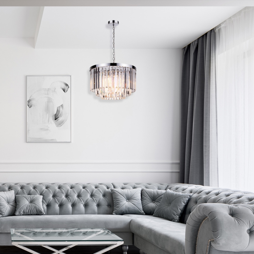 Liustra ant grandinės VETRO 5xE14/60W/230V su blizgiu chromu