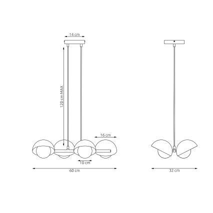 Liustra ant laido BOOM 4xG9/8W/230V balta