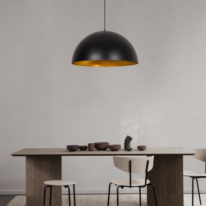 Liustra ant laido SIVANI 1xE27/40W/230V Ø 60 cm juoda/varinė