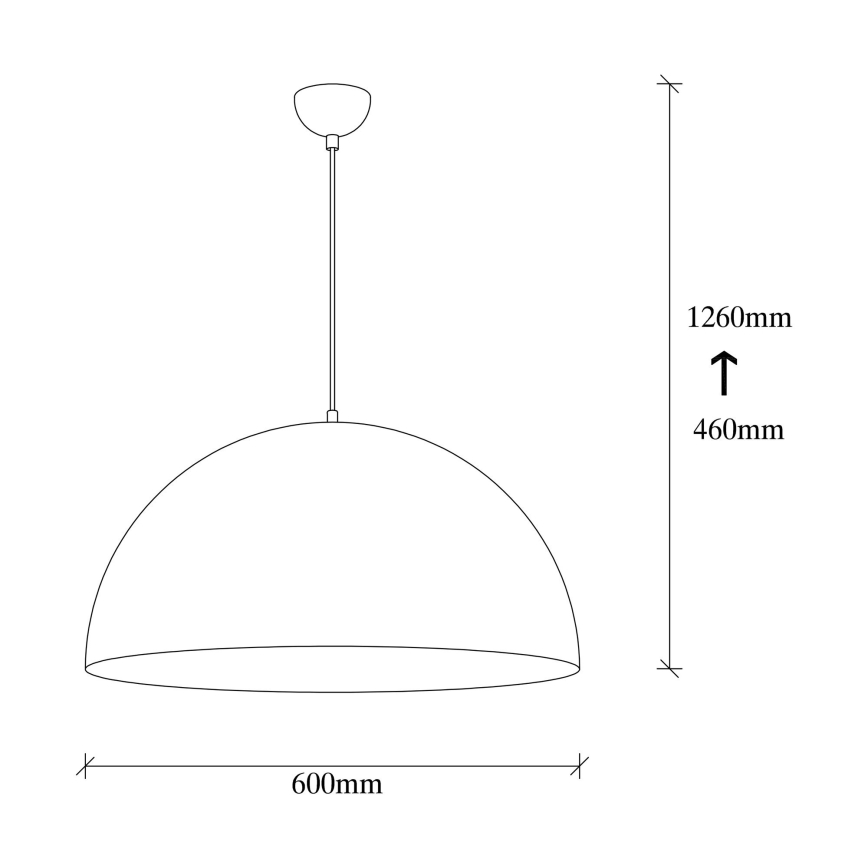 Liustra ant laido SIVANI 1xE27/40W/230V Ø 60 cm juoda/varinė