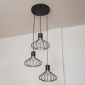 Liustra ant laido SOLANO 3xE27/15W/230V, juoda/auksinė