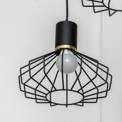 Liustra ant laido SOLANO 3xE27/15W/230V, juoda/auksinė