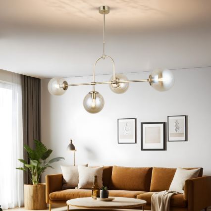 Liustra ant strypo POLINO 4xE27/40W/230V auksinė