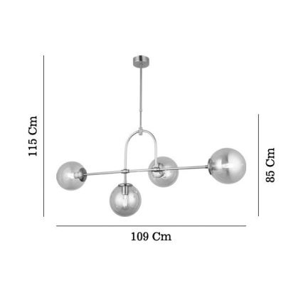 Liustra ant strypo POLINO 4xE27/40W/230V auksinė