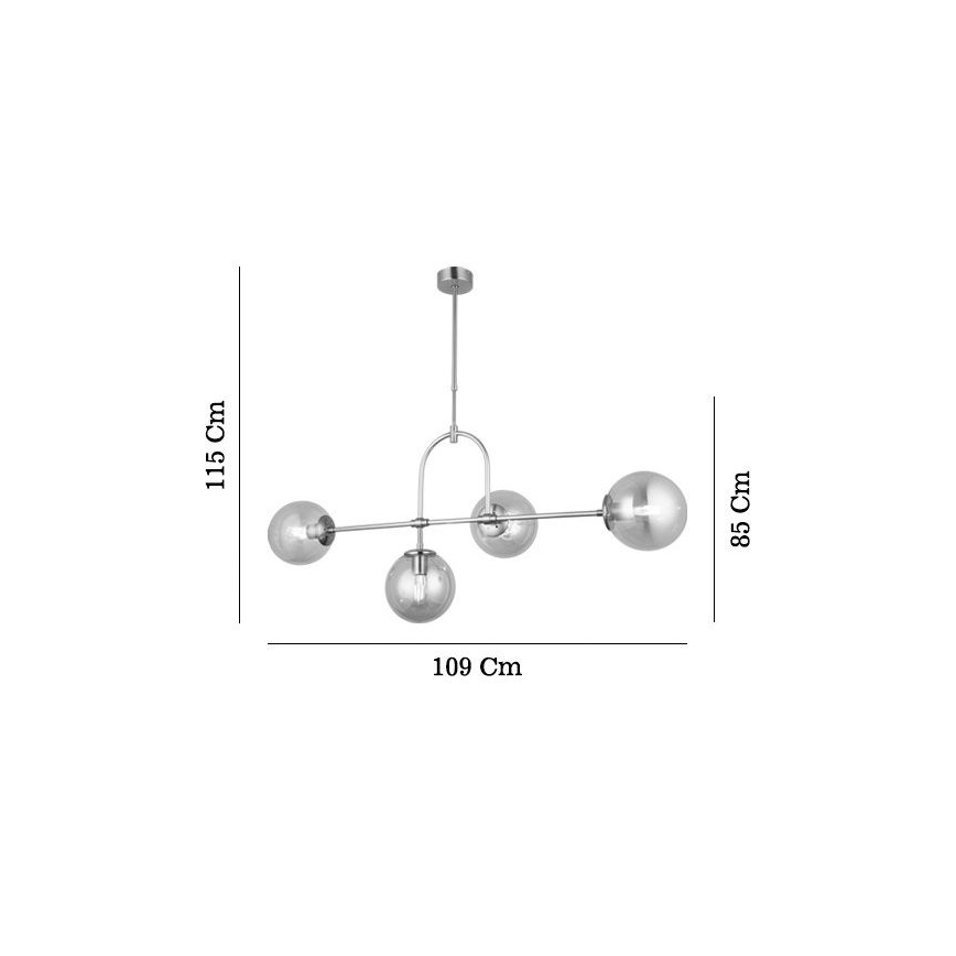 Liustra ant strypo POLINO 4xE27/40W/230V auksinė