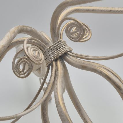 Liustra su grandine RETRO II 5xE27/60W/230V, balta patina