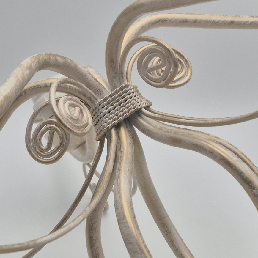 Liustra su grandine RETRO II 5xE27/60W/230V, balta patina