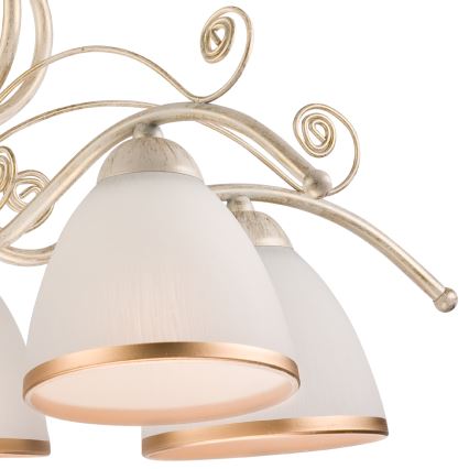 Liustra su grandine RETRO II 5xE27/60W/230V, balta patina