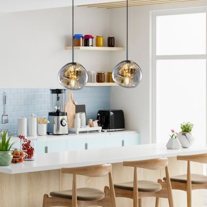 Liustra su laidu CRUMPLED 1xE27/24W/230V Ø 18 cm dūminė