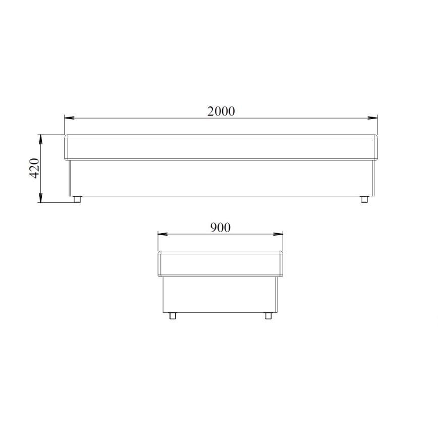 Lova su spyruokliniu čiužiniu ir patalynės dėže NOE 90x200 pilka/juoda