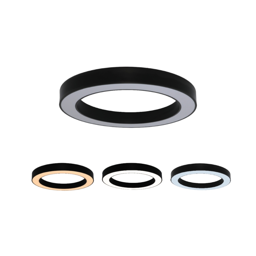 Lubinis LED šviestuvas 80W/230V 3000/4000/6500K Ø 80 cm juodas