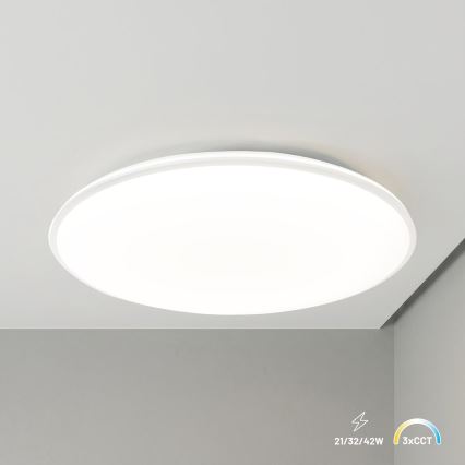 Lubinis LED šviestuvas HUGO LED/21/32/42W/230V 3000/4000/6500K Ø 45 cm IP54 baltas