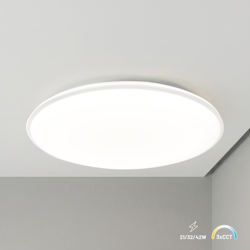 Lubinis LED šviestuvas HUGO LED/21/32/42W/230V 3000/4000/6500K Ø 45 cm IP54 baltas