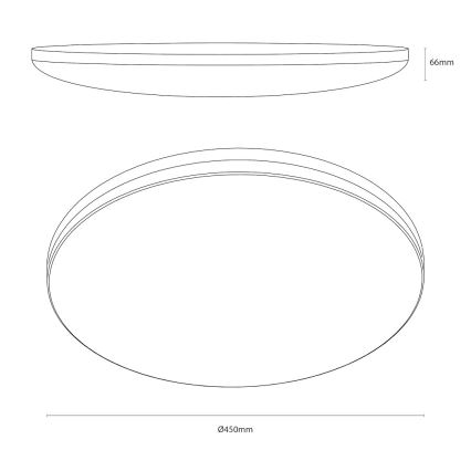 Lubinis LED šviestuvas HUGO LED/21/32/42W/230V 3000/4000/6500K Ø 45 cm IP54 baltas