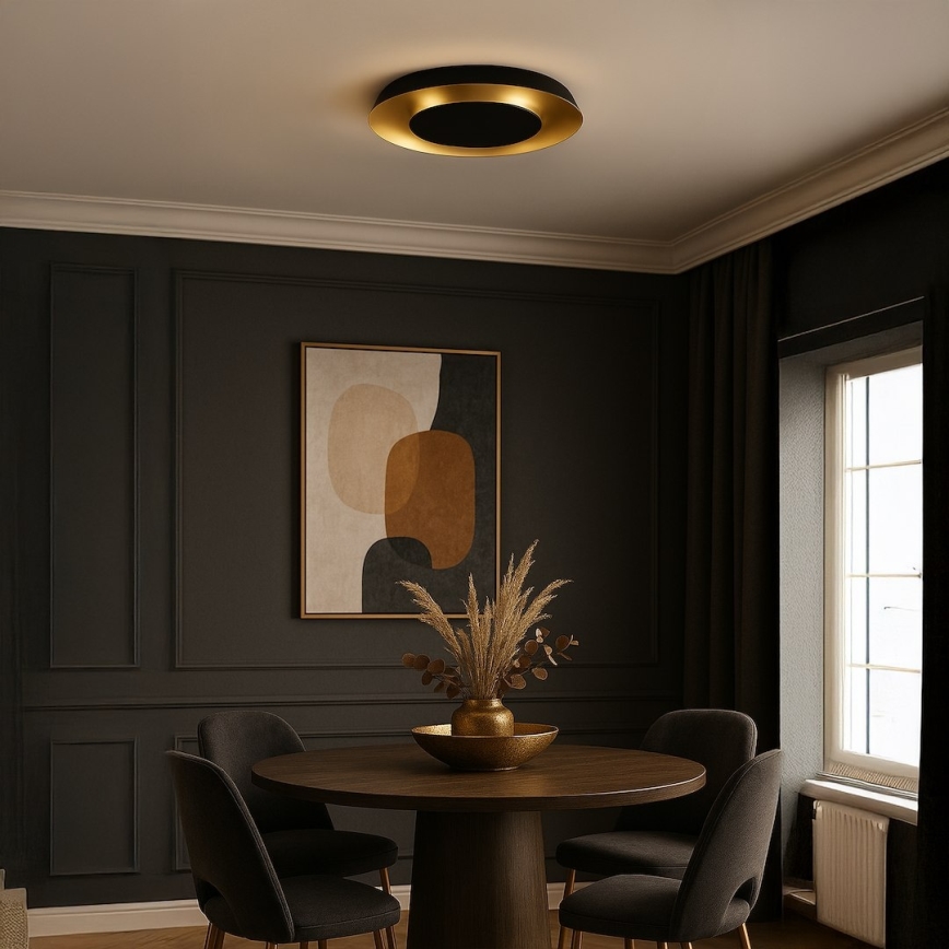 Lubinis LED šviestuvas PIATTINO LED/30W/230V 3000/4000/6000K skersmuo 40 cm juodas/auksinis