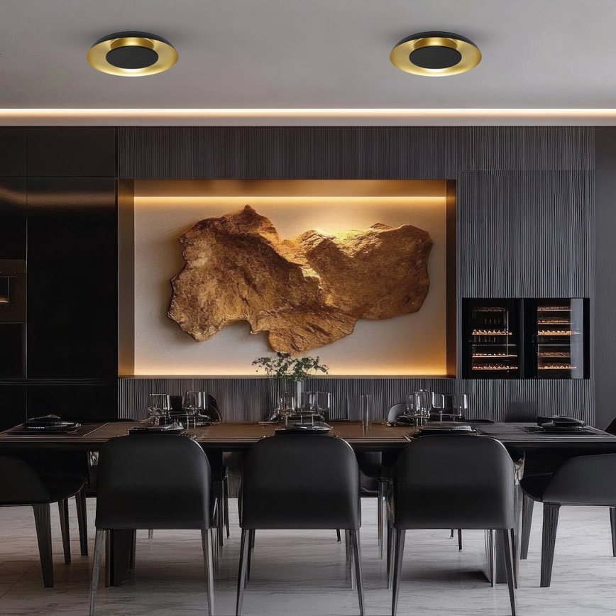 Lubinis LED šviestuvas PIATTINO LED/30W/230V 3000/4000/6000K skersmuo 40 cm juodas/auksinis