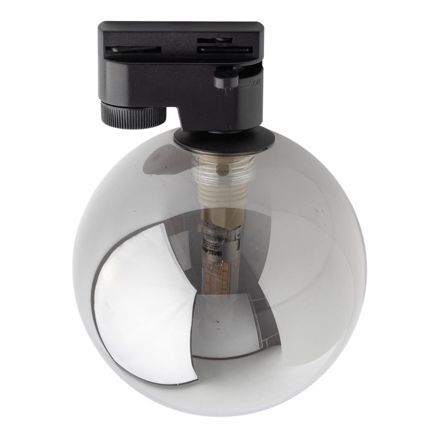 Lubinis šviestuvas 1-fazės bėgių sistemai TRACER 1xG9/8W/230V juoda/dūminis juoda
