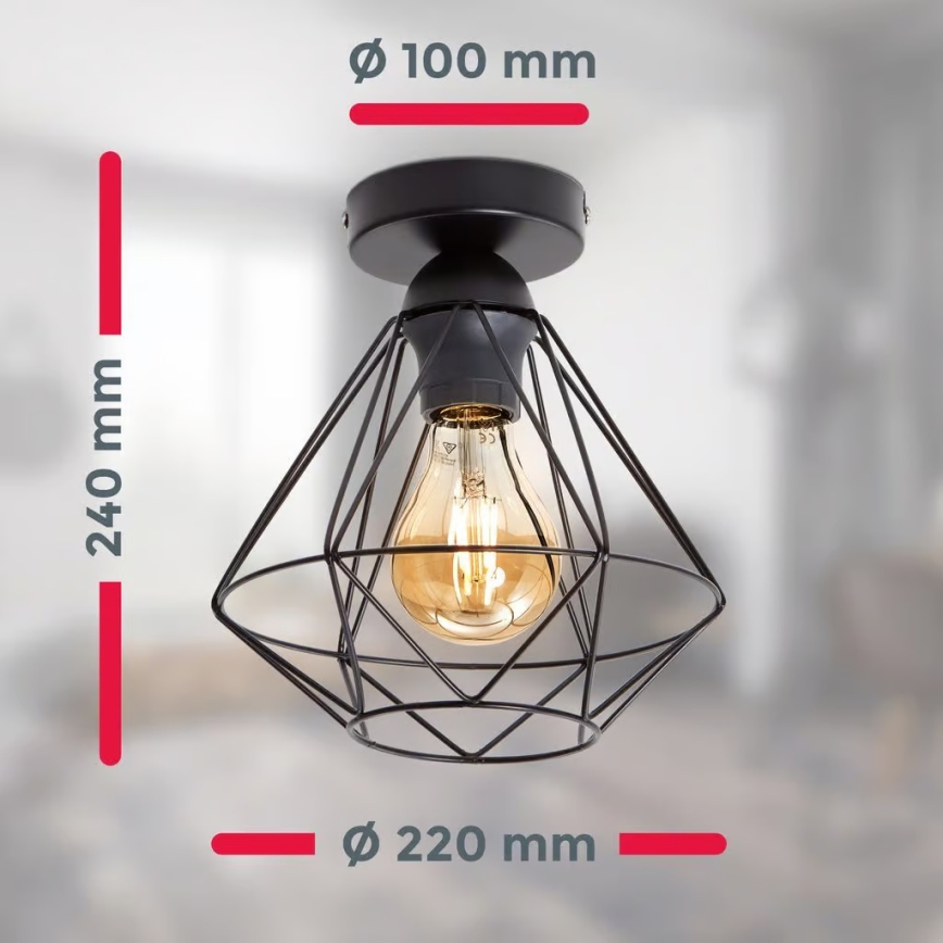 Lubinis šviestuvas 1xE27/40W/230V juodas